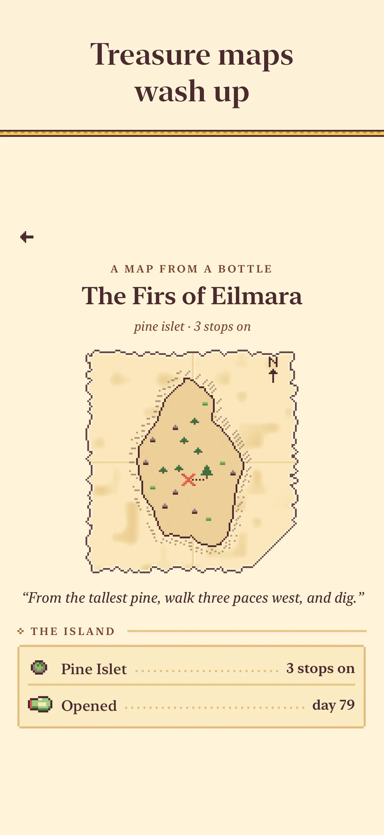 A treasure map from a bottle
